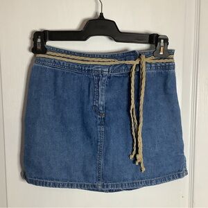 Y2K Sonoma denim skort with built in braided belt